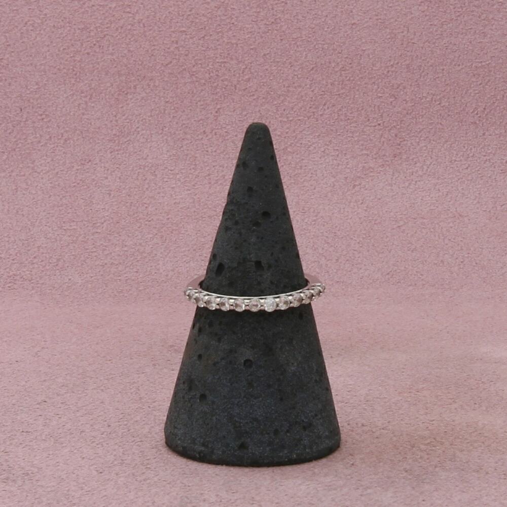 sterling silver dainty cz stack ring size 6